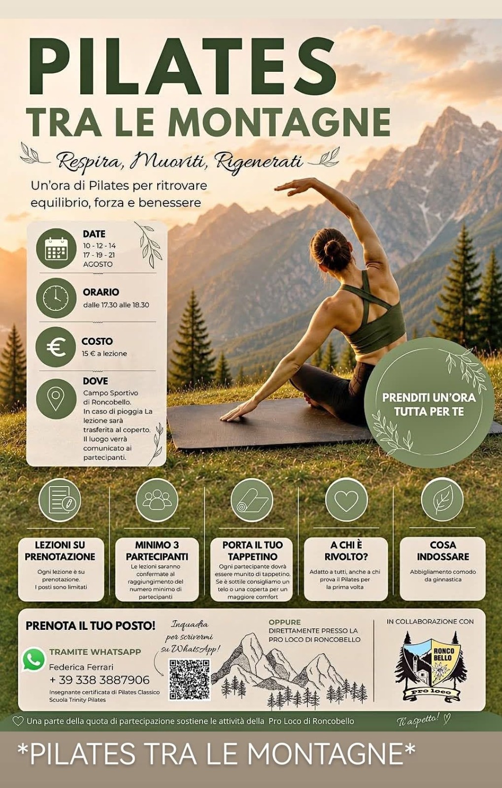 Locandina dell’evento Pilates tra le montagne