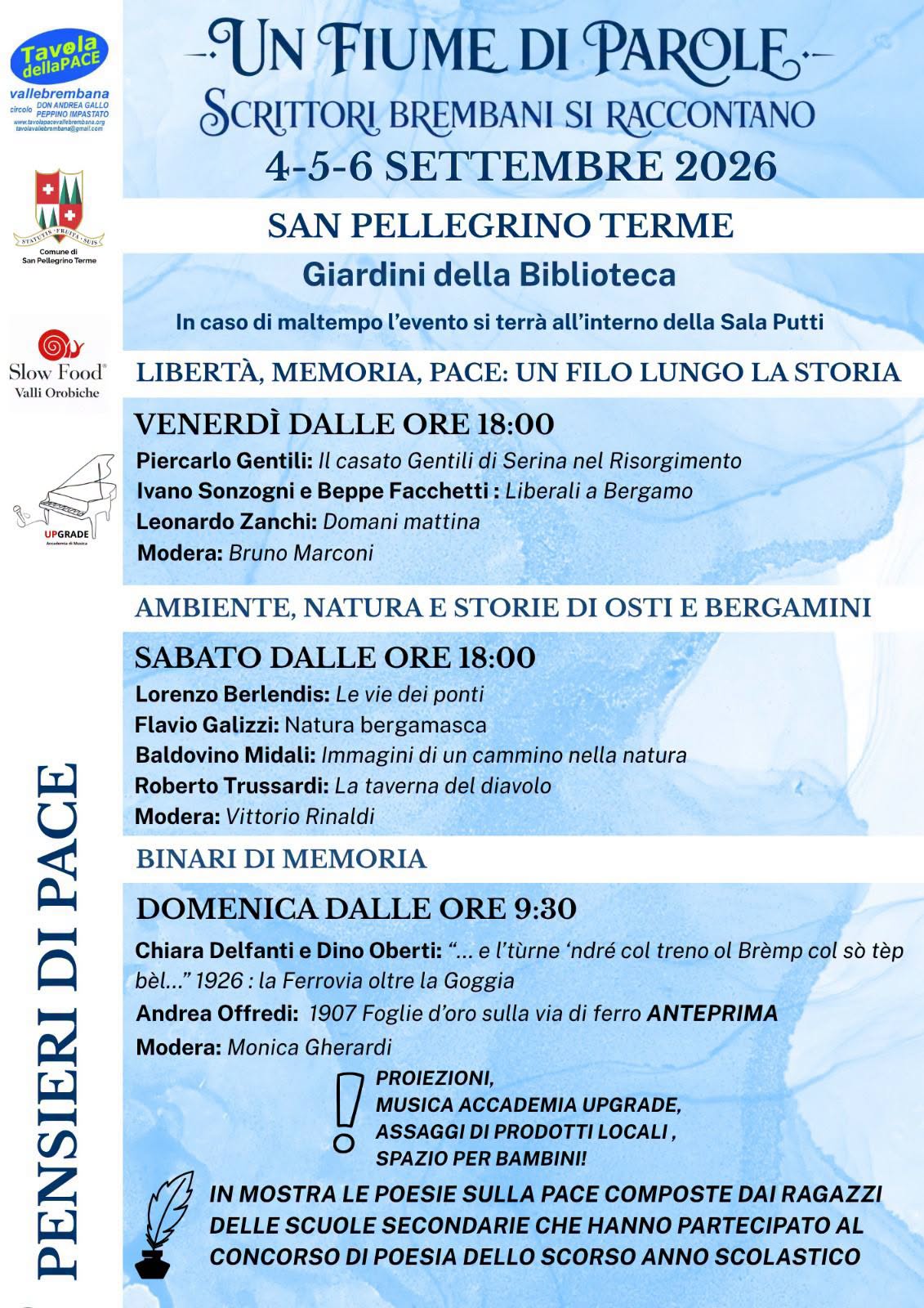 Locandina dell’evento Un Fiume di Parole: Scrittori brembani si raccontano