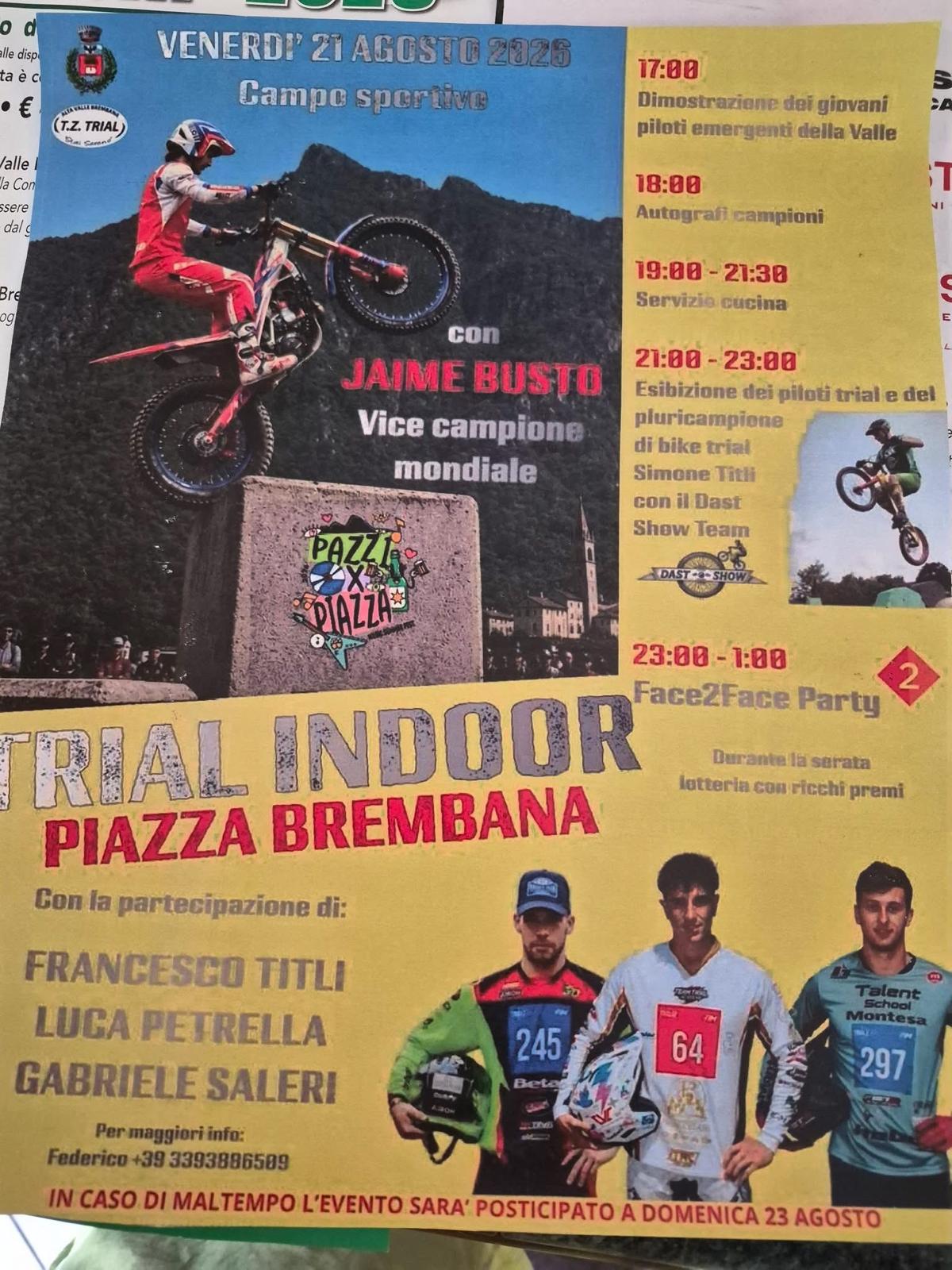 Locandina dell’evento Trial Indoor