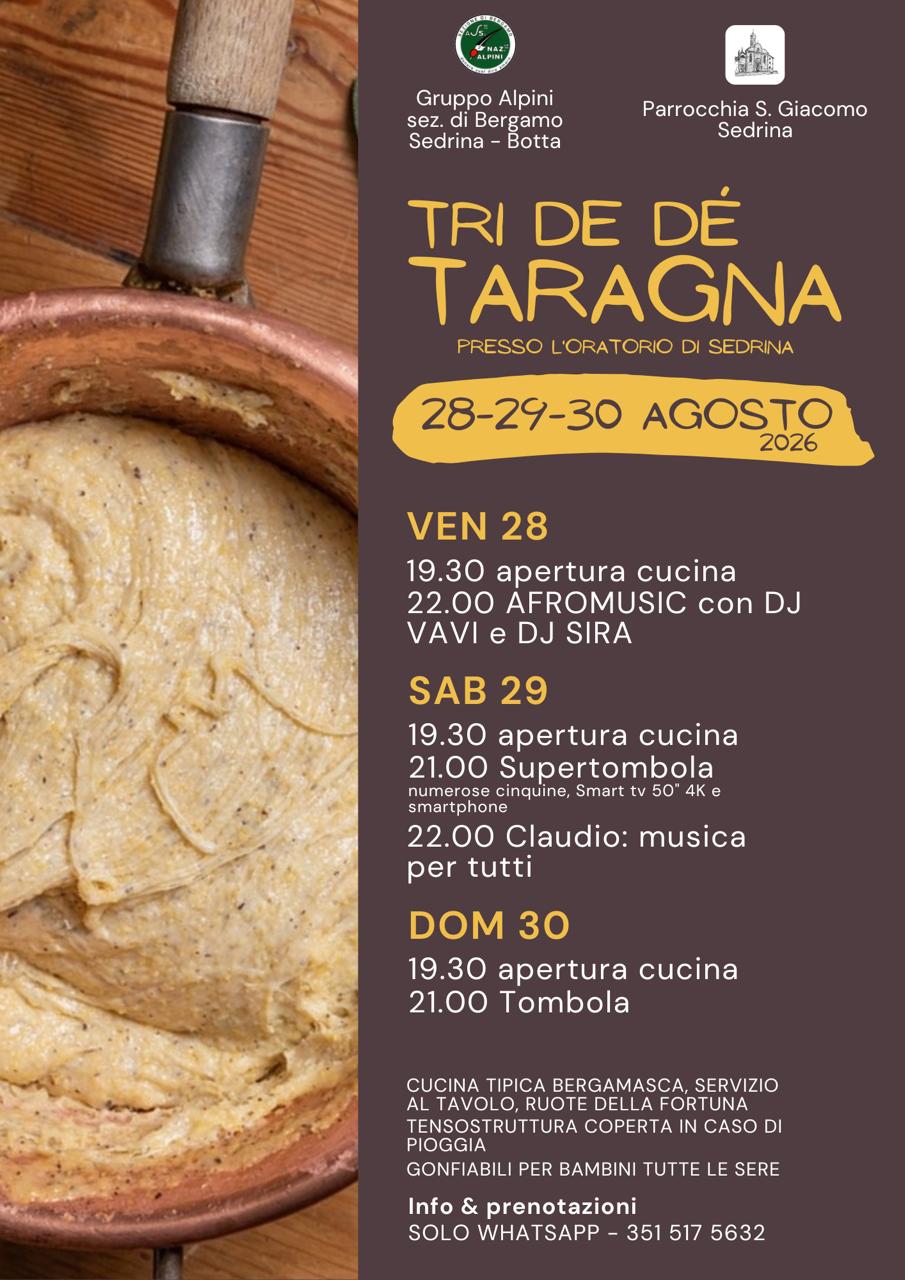 Locandina dell’evento TRI DÈ DE TARAGNA