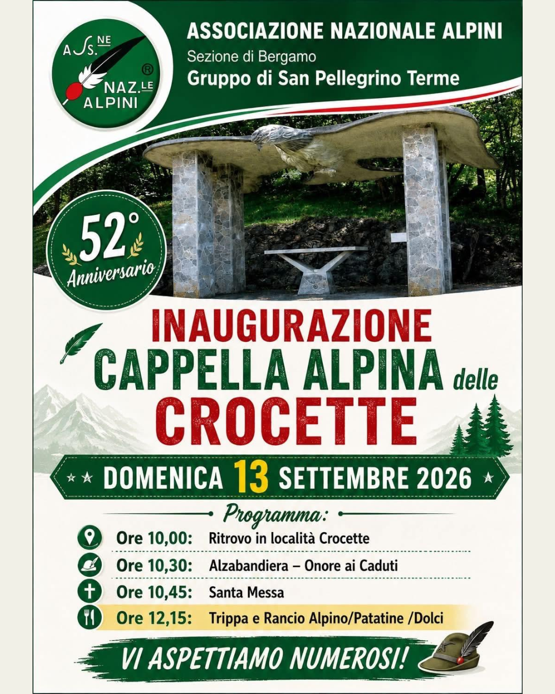 Locandina dell’evento Inaugurazione Cappella Alpina Crocette