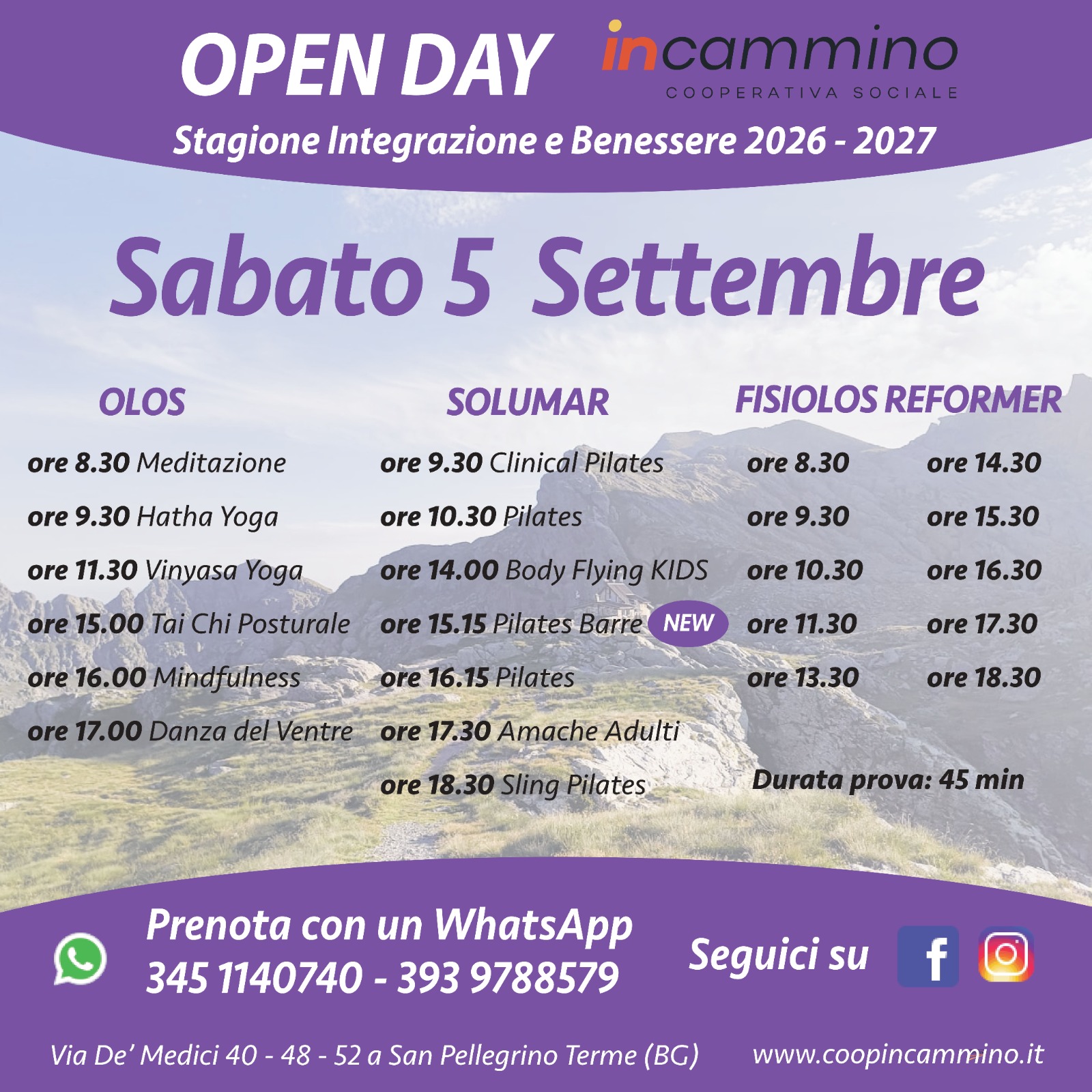 Locandina dell’evento Open Day Stagione 26-27