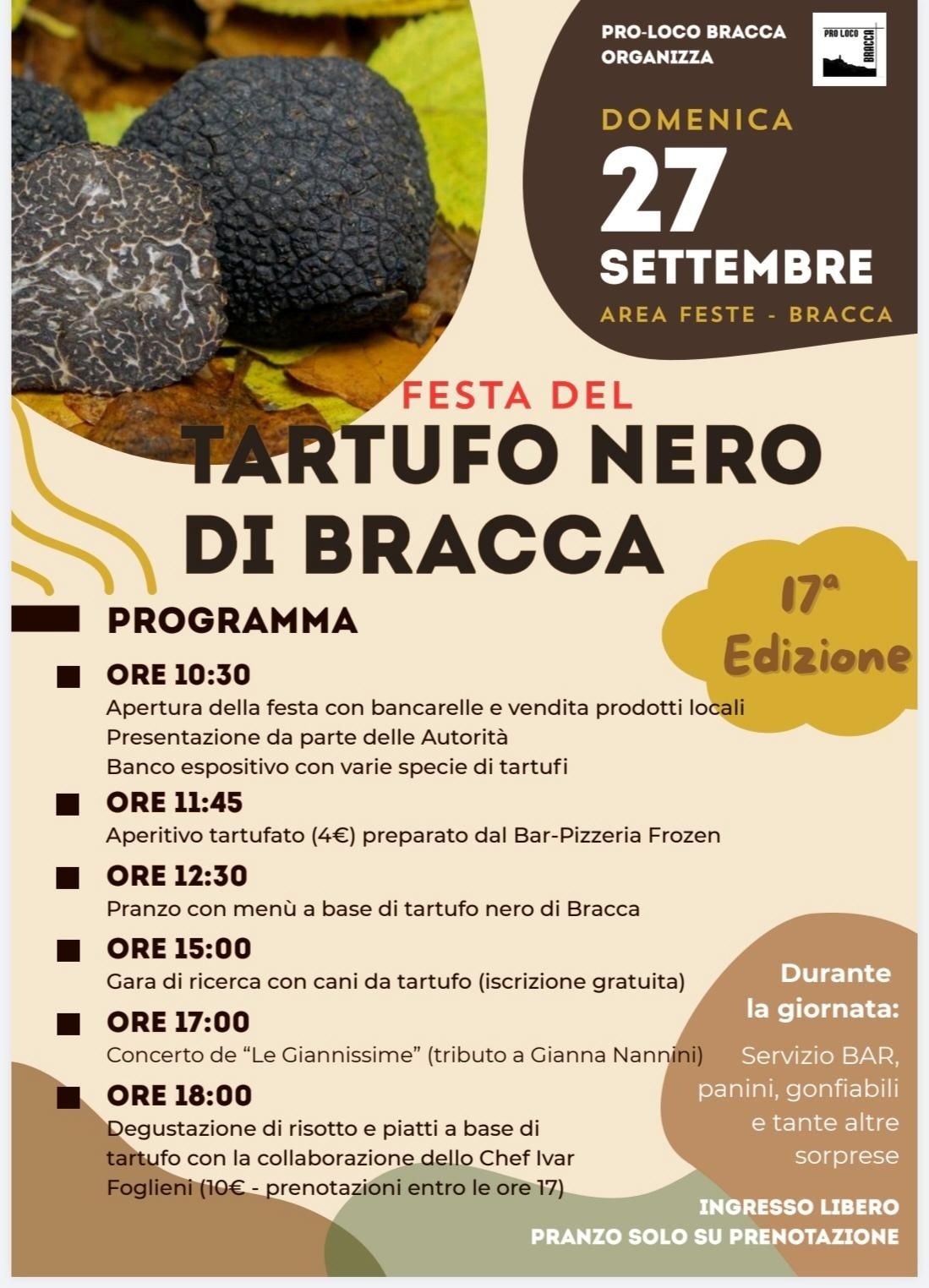 Locandina dell’evento Festa del Tartufo Nero di Bracca