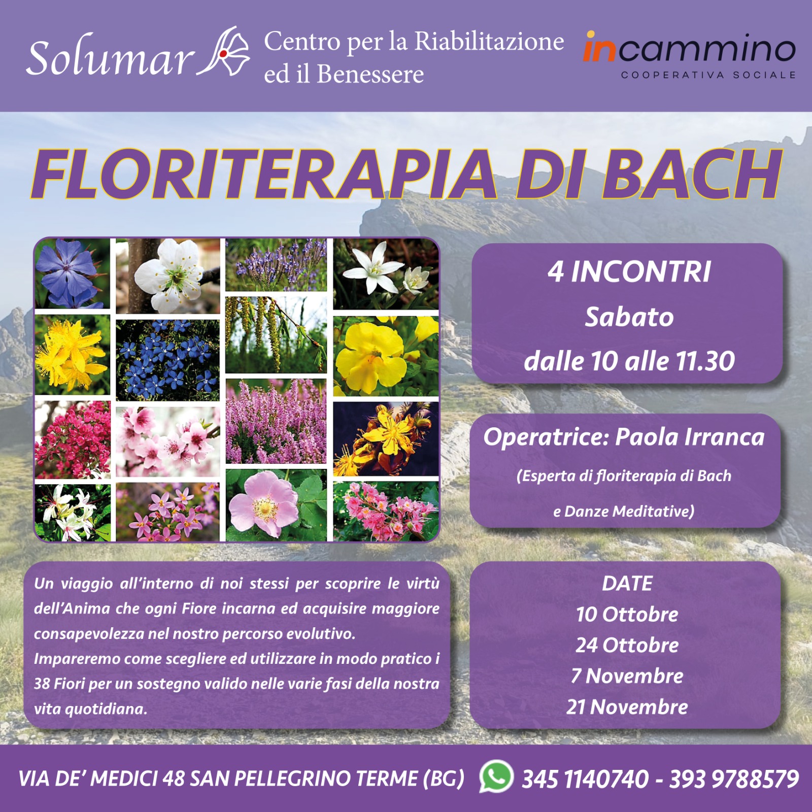 Locandina dell’evento FLORITERAPIA DI BACH