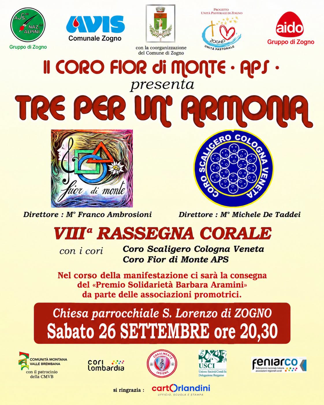 Locandina dell’evento Tre per un armonia