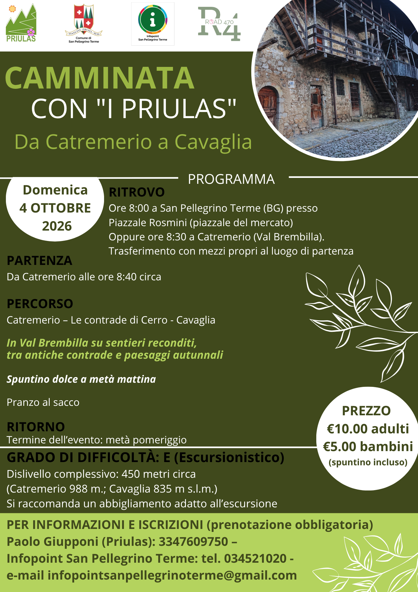 Locandina dell’evento Camminata con "I PRIULAS"