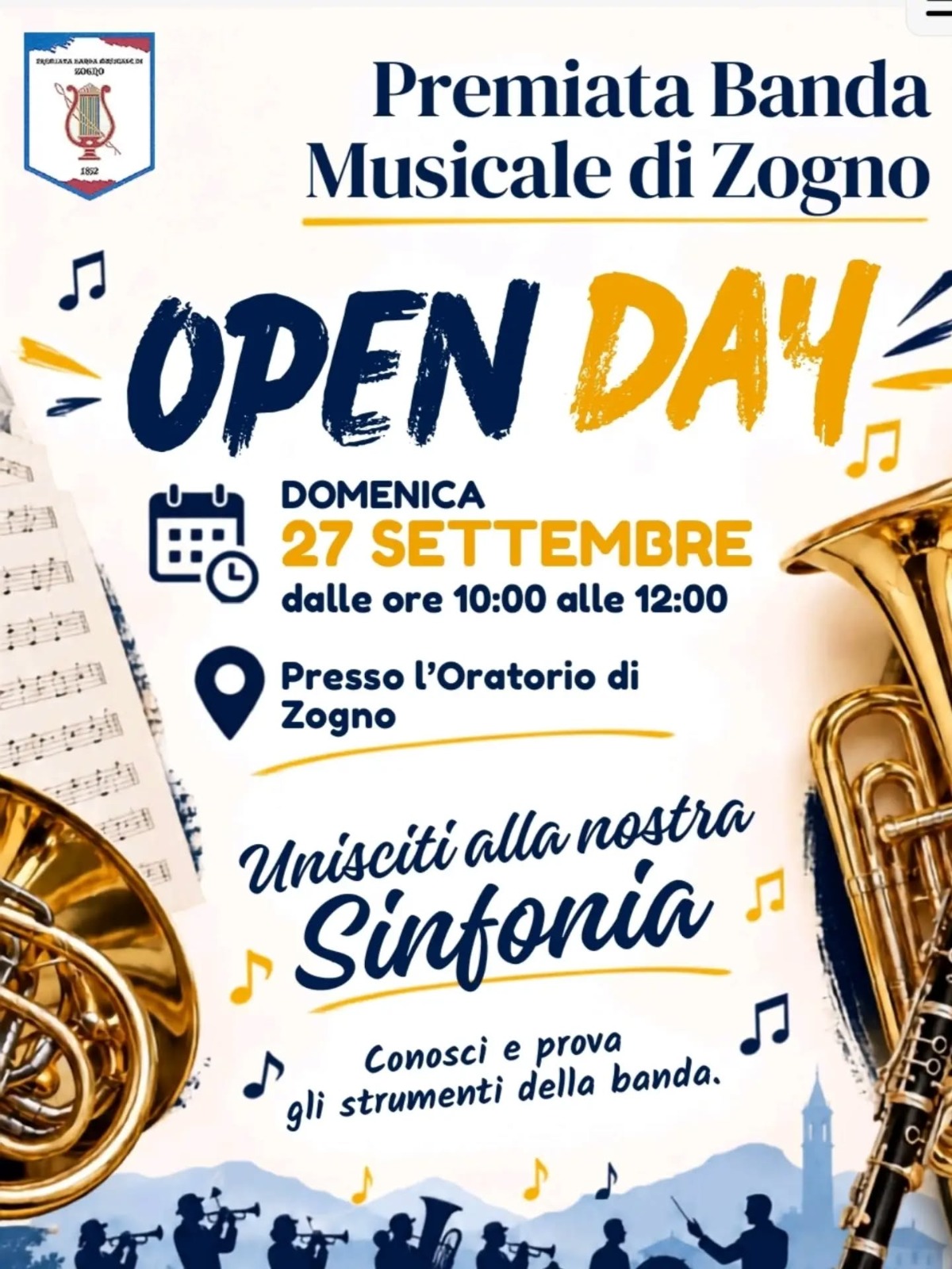 Locandina dell’evento Premiata Banda Musicale di Zogno OPEN DAY